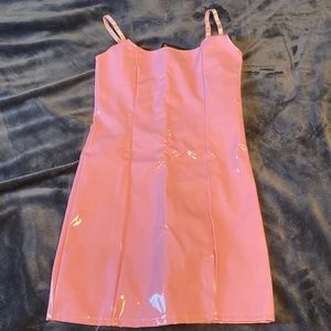 Baby pink PU Bodycon dress size 4.